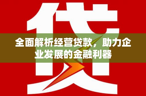 青山湖全面解析经营贷款，助力企业发展的金融利器