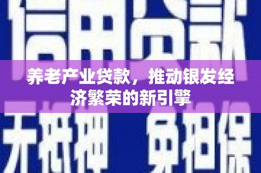 青山湖养老产业贷款，推动银发经济繁荣的新引擎