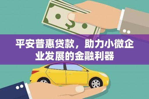 青山湖平安普惠贷款，助力小微企业发展的金融利器