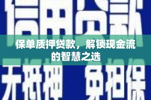 青山湖保单质押贷款，解锁现金流的智慧之选